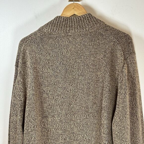 St John’s Bay 100% Cotton Knit sweater mens XL brown 1/4 zip - Picture 9 of 11
